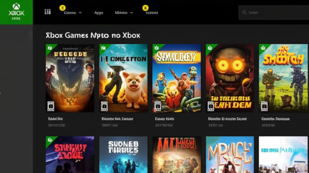 Interface da Microsoft Store no Xbox.